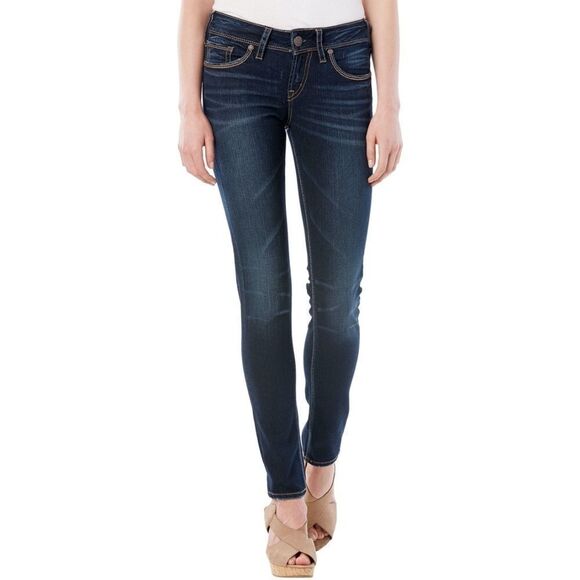 Silver Ski Skinny Blue Denim Jeans Sz 27X31 - Picture 1 of 6